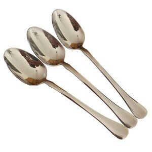 3 Escapade by Dansk Oval Soup Spoons 7.25" plain rounded end vtg minimalist MCM